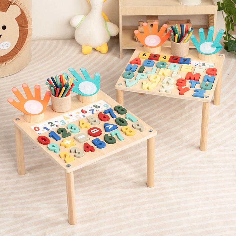 Children's Early Education Large Particles Building Block Numbers Alphabet Cognition Mathematical Operation Kindergarten Busy Educational Table Toys