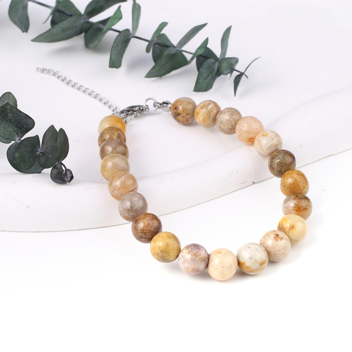 

Новый стильный женский браслет, натуральный камень, флюорит/агат/розовый кварц/унакит, бусины 8X8 мм, подвески для женщин, подарок на день рождения Coral Jade