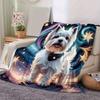 1pc. Celestial Westie Plush Blanket - Perfect for Home, Office, Outdoors, Gift Idea, Suitable for All Seasonsz041728