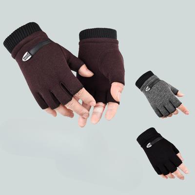 Fleece Half Finger Gloves for Men and Women Keep Warm Touch Screen Students Writing  Cycling Running Takeaway for Takeaway