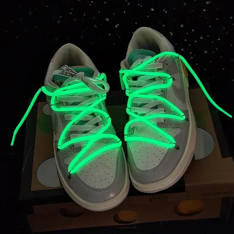1Pair Luminous Shoelaces Fluorescent Shoelace Kids Adult Sneakers Boots Round Laces Shoes Accessories 80/100/120/140/160/180cm