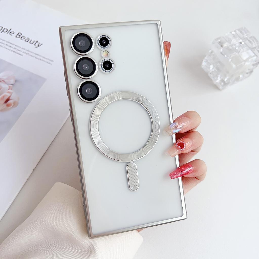 Samsung S25 Ultra Electroplated Mobile Phone Case S23 Titanium Matte S23plus Magnetic Note20