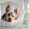 (2D Flat Printing) 1pc, Cute Yorkshire Terrier Dog Shower Curtain Bathroom Curtain with 12 Hooks Machine Washable All Seasons