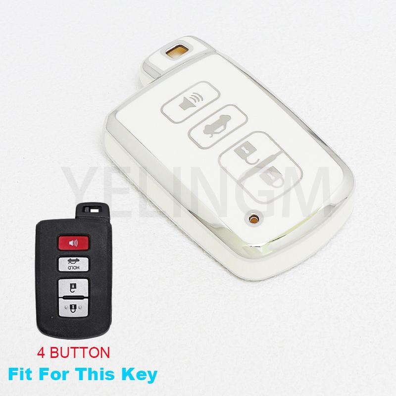 4Buttons Car Key Case Cover For Toyota Camry Corolla RAV4 Highlander Avalon 2015 - 2017 Smart Control Protector Shell Holder