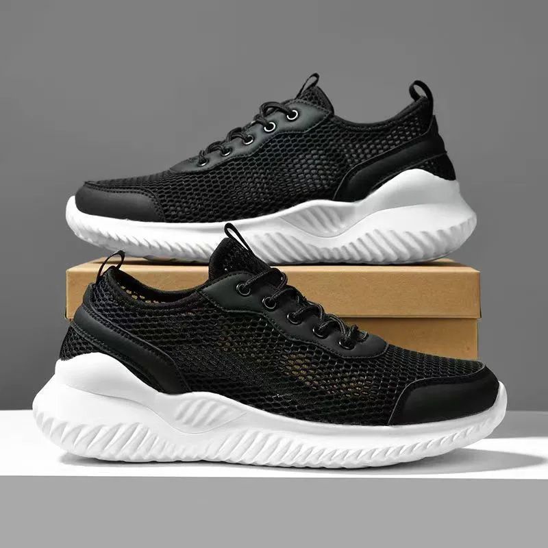 

Мужская обувь, летняя, новая, легкая, с большими отверстиями, дышащая, удобная, спортивная обувь, полые, мужские, повседневные, сетчатые, кроссовки для бега 39 чёрный