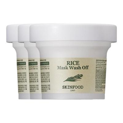 Rice Mask Wash Off 120g (3-Pack) - Brightening & Softening Exfoliator - Radiant Korean Skincare Bundle