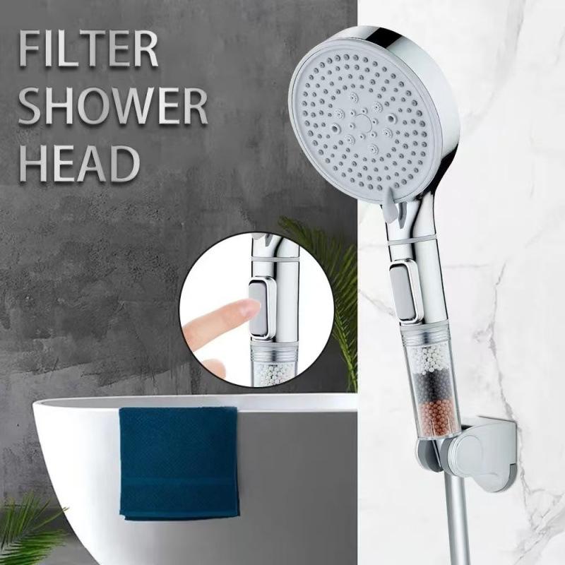 Filter Spray Five-speed Booster Large Panel Shower Head Home Shower Bath Handheld Shower Head Plus Hose Set