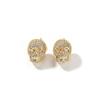 THE BLING KING Pendientes Creativos de Calavera con Tachuelas Cubic Zirconia Helada Pendiente de Esqueleto Punk Joyería Genial Hiphop Para Hombres Halloween
