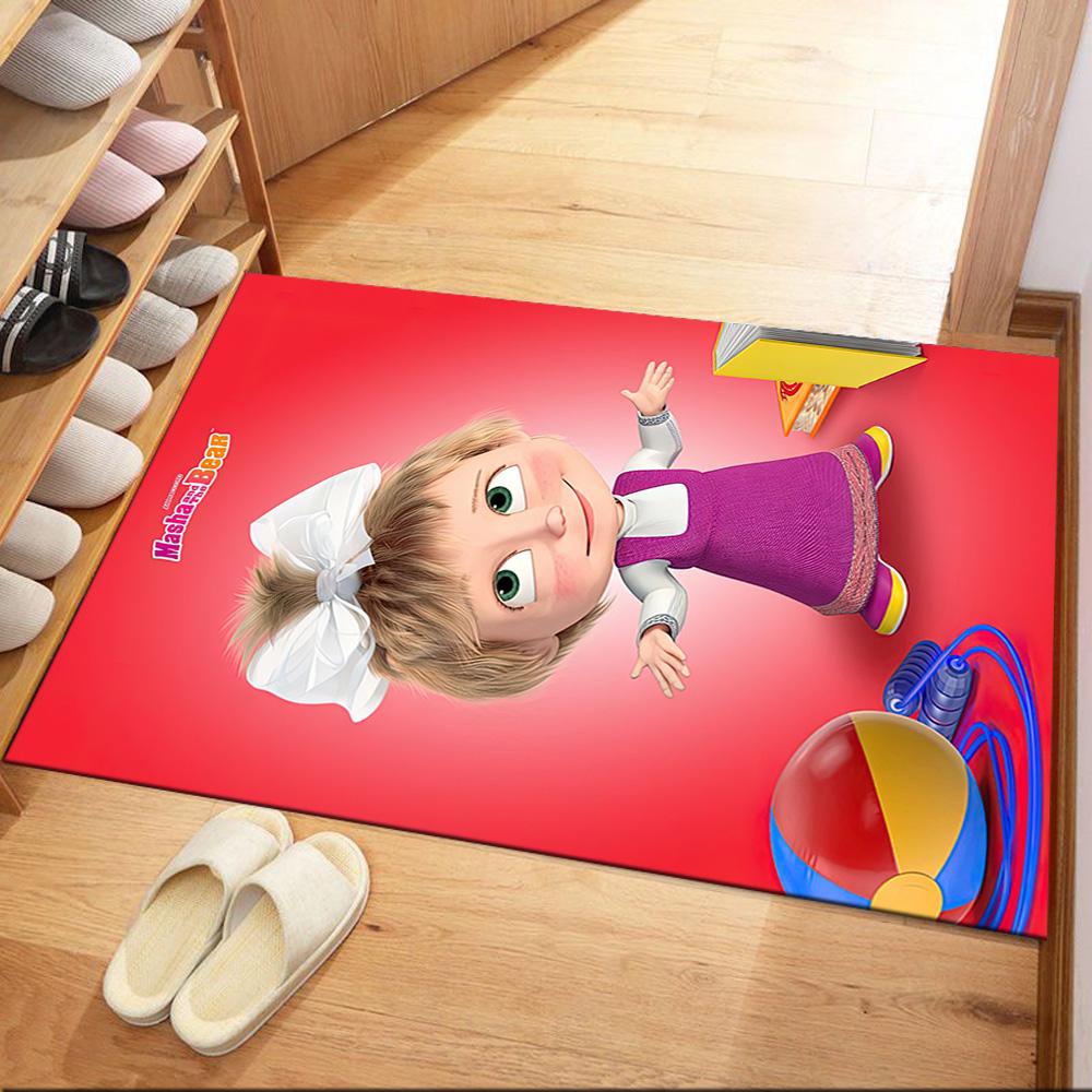 Masha Bear Area Rug Design for Kitchen Study Room Foyer Balcony Anti-slip Rug Office Home Decor Birthday/Christmas Gift