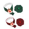 Winter Pet Scarf with 3D Antlers Matching Hat Polyester Xmas Cat Small Dog Plaid Scarf & Hat Warmer Christmas Pet Costume Set