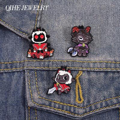 Pp In Anime Game Badge Enamel Pins Cartoon Game Role Lamb Metal Brooches Backpack Clothes Lapel Badge Jewelry Gift for Friends
