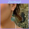 Gorgeous Vintage Mandala Flower Gemstone Earrings With Ethnic Bohemian Style For Women