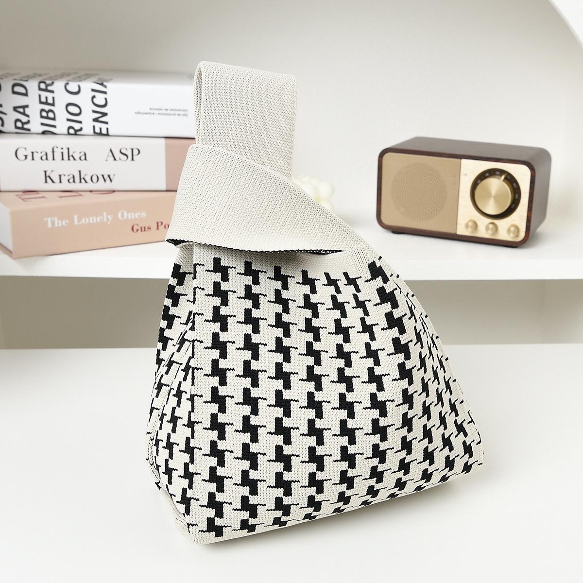 

Прямая Вязаная Сумка Геометрический Узор Сумка-Тоут Подарочная Сумка Женская Сумка Универсальная Сумка 20*35