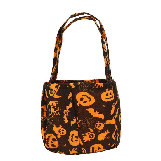 Baizihuahu Halloween Candy Bucket for Kids, Non-Woven Trick or Treat Tote Basket, Pumpkin Ghost Snack Holder with Handle Party Favors