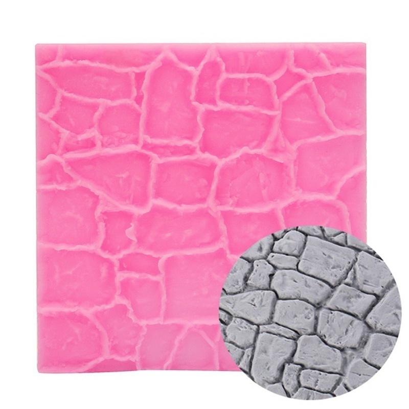 Cake Tools Dry Wall Silicone Mold Castle Stone Bark Fondant Cake Molds Mould Chocolate Kitchen Accessories