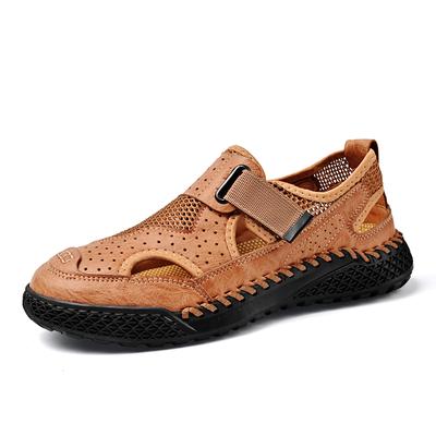 Handgefertigte Sommer Herren Atmungsaktive Sandalen Outdoor Wanderschuhe Trekkingschuhe Strandsandalen Herren Bequem Fahrschuhe Reiseschuhe