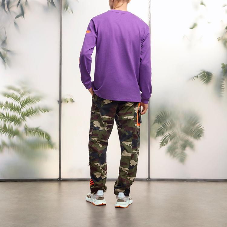 Adidas X Ivy Park Collaboration Ss23 Logo Print Crew Neck Long Sleeve T-Shirt Unisex Tops Purple HR2865