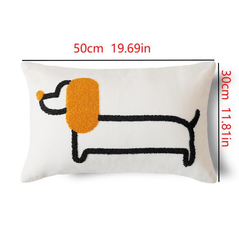 Bestickte Moderne Einfache Hundekissen Kissenbezug Ins Wind Tier Niedlich Sofa Kinder Kissenbezug