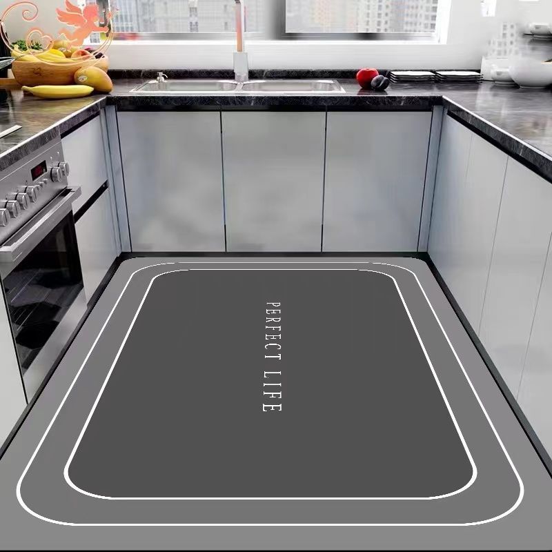 Kitchen Non-slip PVC Large Area Rug Dirt-resistant Waterproof Soft Rugs Living Room Carpet Balcony Oil-proof Carpets Foot Mat