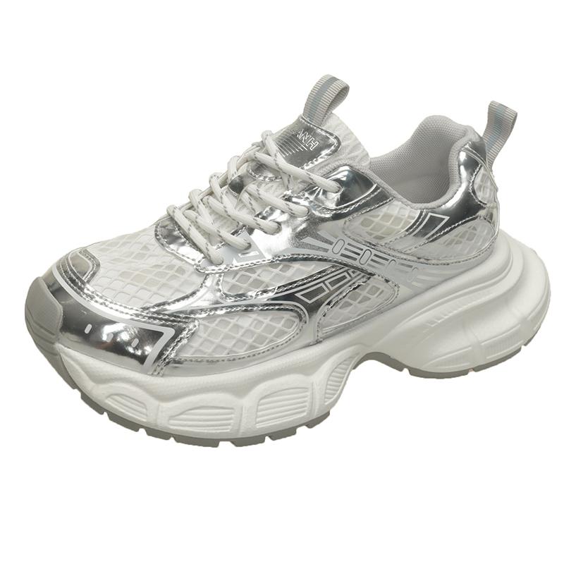 Fashion 5 Cm Platform Women Sneakers 2025 Summer Fashion Thick Soled Shoes Breathable Hollow Mesh Footwear Outdoor Popular