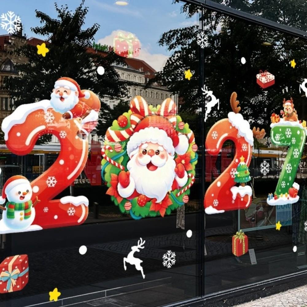 Abnehmbare Statische 2027 Statisch Haftende Aufkleber Wasserdicht Weihnachtsfeier Türaufkleber Festliche Dekorationen