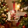 Clear Acrylic Money Clip Christmas Cash Gift Holder Ornament, Cute Dog for Kids Gift, Xmas Tree Hanging Decoration Holiday Party Supplies Box