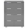 VidaXL Buffet Gris brillant 60x35x80 cm Aggloméré