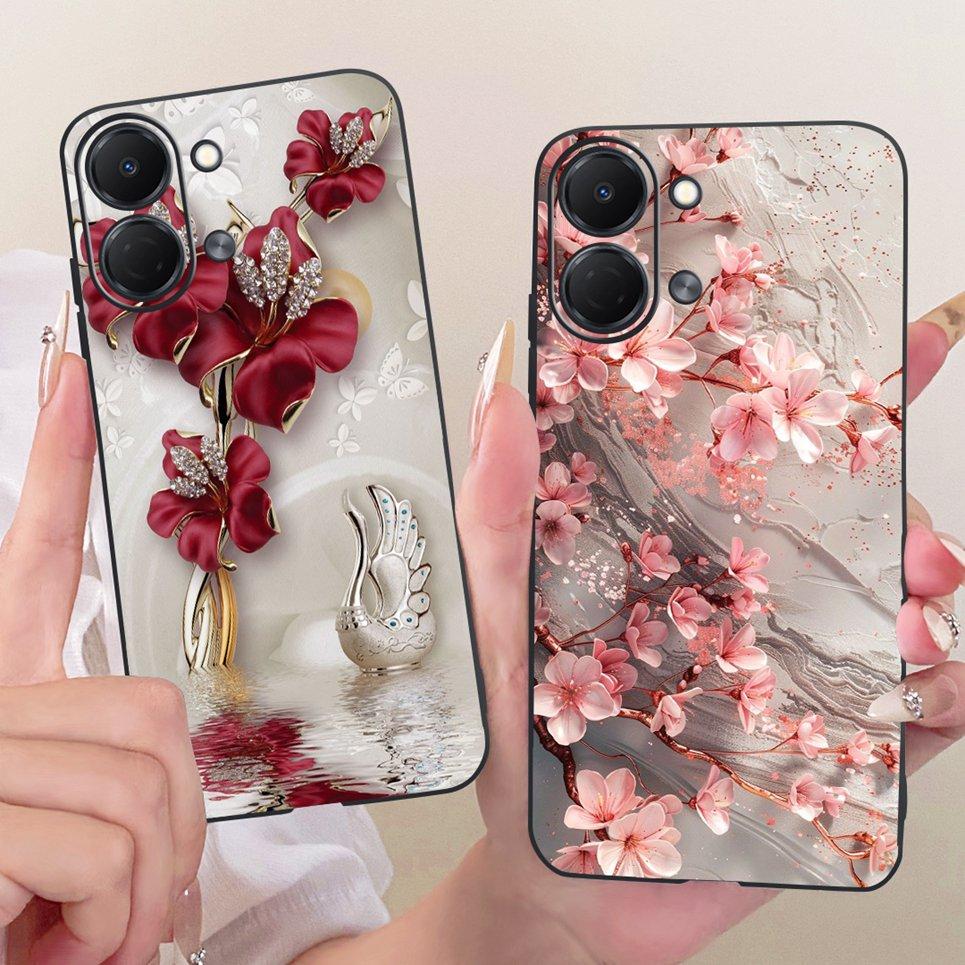 Flower Butterfly Luxury Girly Fashion Casing For Tecno Spark GO 3 GO3 KN3 Phone Case Soft Slim Matte Silicone TPU Back Cover