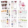 8 cartoon alpaca face swap collage waterproof diary hand account stickers Gu card stickers DIY decorative stickers stickers