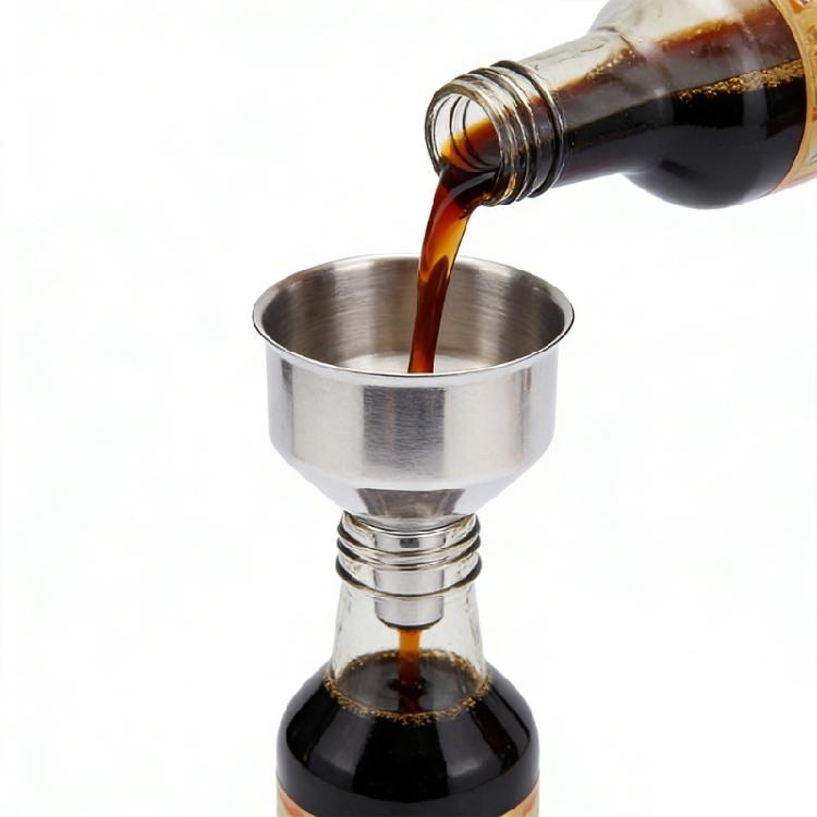 Pack of 2 Small Stainless Steel Funnel Small Design Camping Funnel Suitable for Transferring Oils Juices and Powders