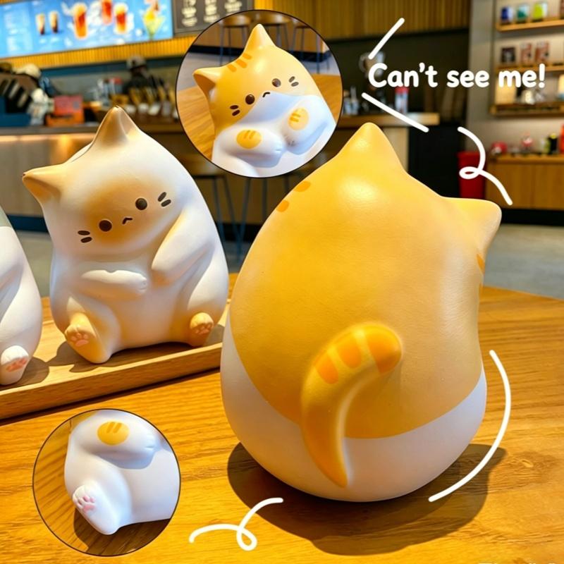 Adorable Cartoon Cat Squeeze Toy Soft Pu Slow Rebound Fidget Sensory Toy Stress Relief Office Relax Holiday Gift For Adults Kids