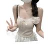 Koreanisches Sommer-Schlankheits-Bustier mit Spitzenbesatz und Polsterung