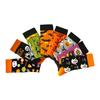Halloween Themed Cotton Socks Elastic Cuffs Breathable Fabric Practical Wear Festive Ghosty Pumpkin Patterns