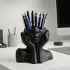 Abstract Human Face Pen Holder Storage Organizer Desk Accessory Modern Sculpture Office Supply Container with Packaging Bag