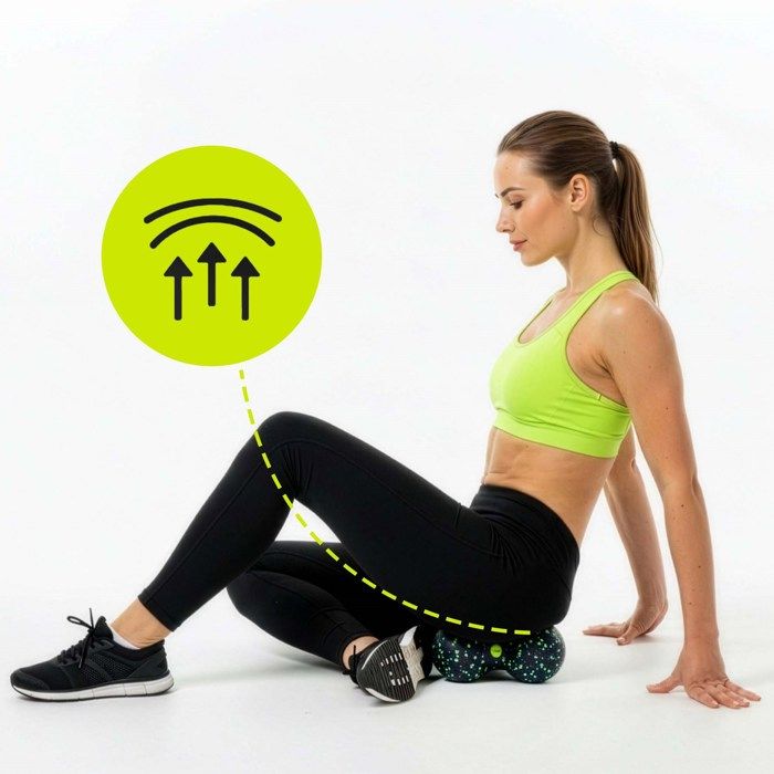 ACTIGET Ball, Doppelmassagegerät, Duo-Rolle für Nacken- und Rückenmassage, Schwarz und Grün