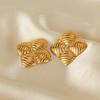European & American Titanium Steel Square Earrings: Stylish Women's Gold-Plated Jewelry