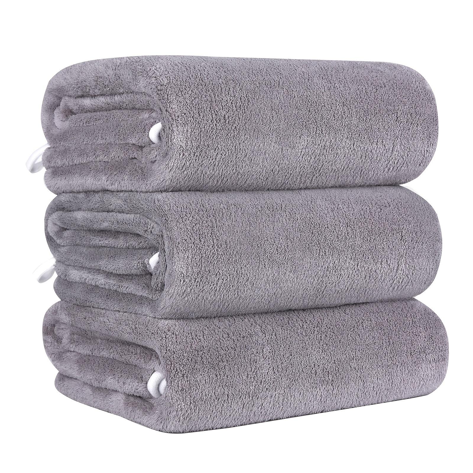 

3pcs Quick-drying Microfiber Bath Towels Bathroom Spa Yoga Fitness Outdoor Travel Super Absorbent Multi-purpose Bath Towels сірий