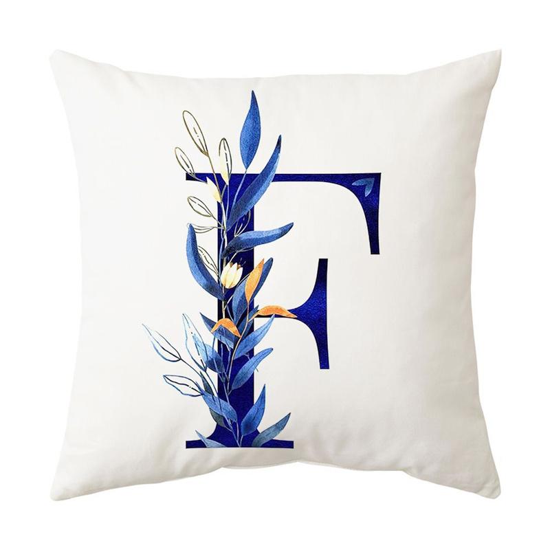 Blue Letter Printing Pillowcase Home Living Room Sofa Car Bedroom Decorative Pillowcase Pillowcase