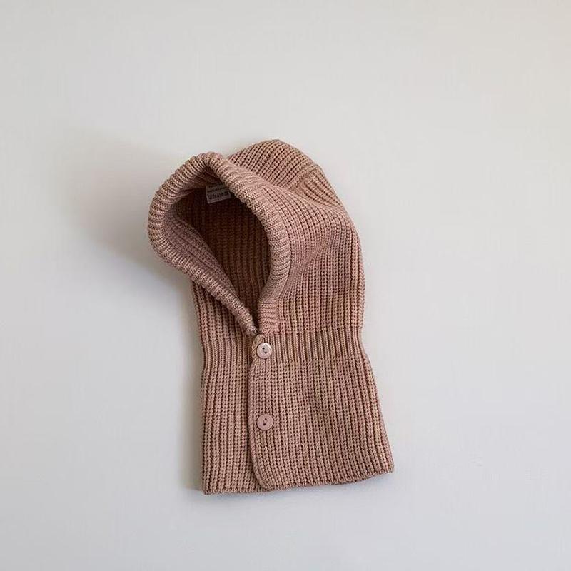 Autumn And Winter  Solid Color Warm Ear Protection Baby Hat Solid Color Windproof Children'S Wool Knitted Hat