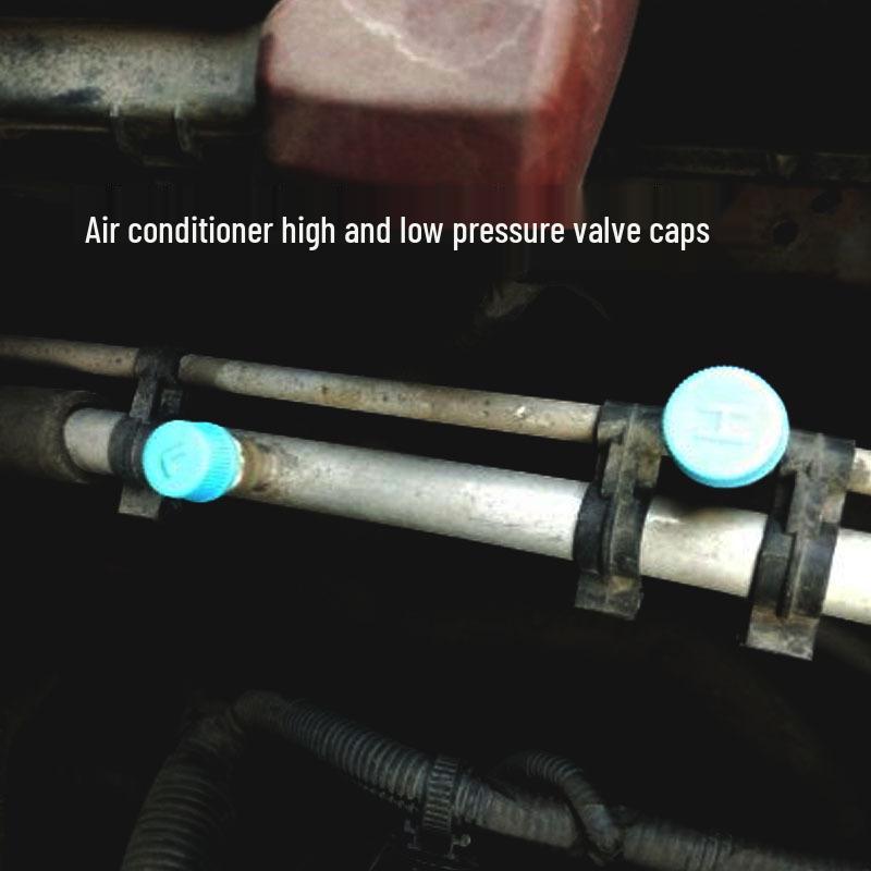 134a Car A/C Valve Core Cap: High & Low Pressure Dustproof, Leakproof Protective Caps for Refrigerant Port