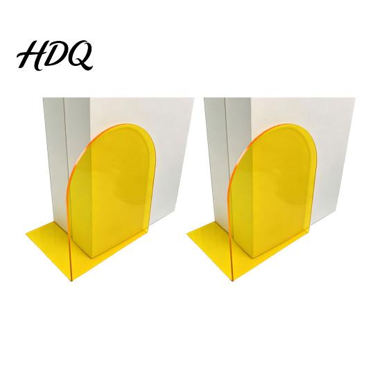 Non Scratch Book Ends for Bookshelves 1 Pair Acrylic Bookends Clear Holders Shelves Decorative Arch Modern L Shaped Support Stopper Bookshelf 1 Pair