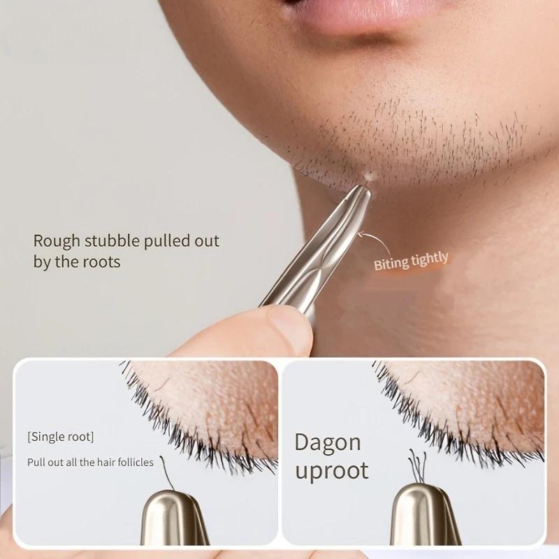 1pc NiLiYa Professional Eyebrow & Facial Hair Tweezers - Heavy-Duty Stainless Steel, Sharp Tips for Precise Grooming