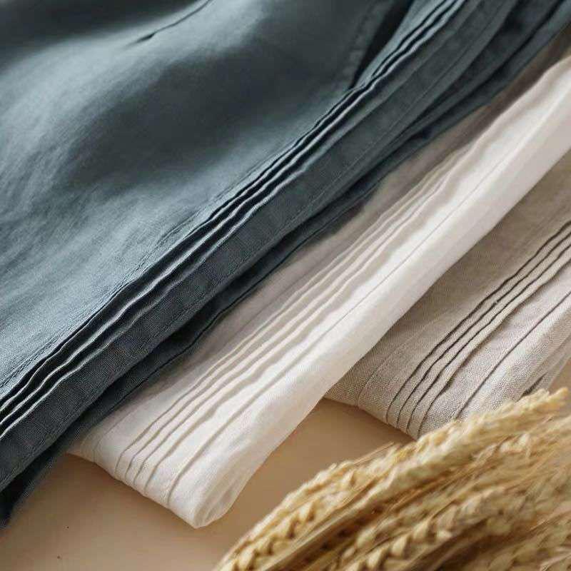 Women's 2026 Summer Drapey Cotton-Linen Wide-Leg Slimming Pants - High-Waisted, Thin, Straight-Leg Casual Style