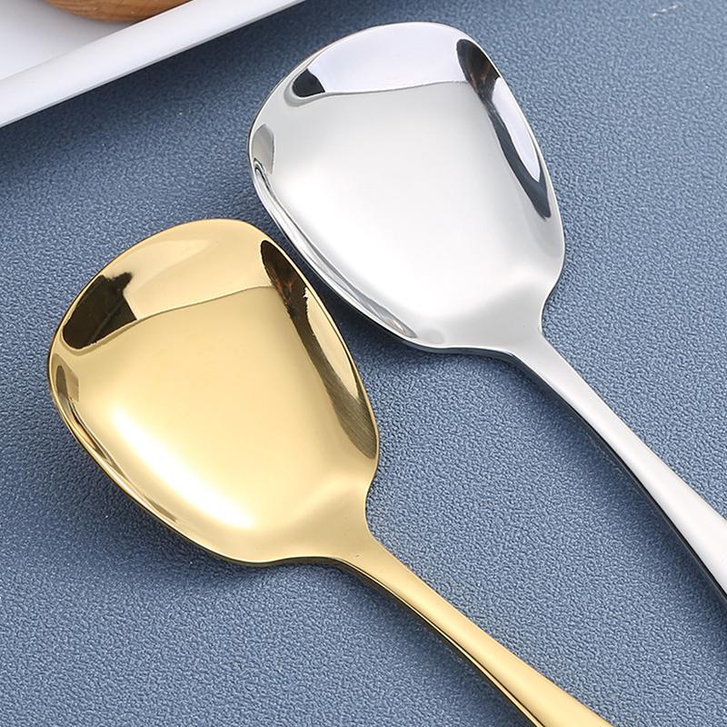 Big Salad Spoon Fork Set Stainless Steel Kitchen Food Server Pasta Utensils Public Gold Tableware Using Buffet Restaurant Tools