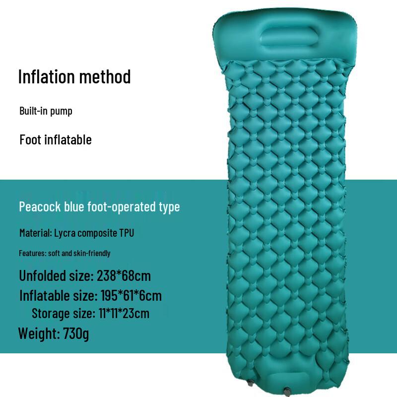 Chaoshihui Portable Inflatable Sleeping Pad 195cm