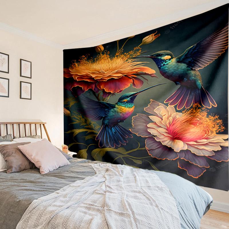 Hummingbird In Bloom Tapestry Room Decoration Wall Hanging for Living Room Bedroom, Dormitory, Birthday and Christmas Gifts