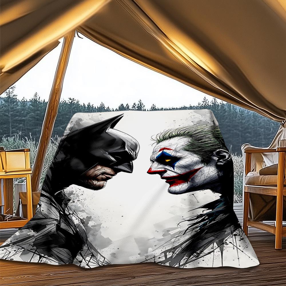 1pc Batman, Joker Outdoor Flannel Throw Blanket Soft, Lightweight & Warm