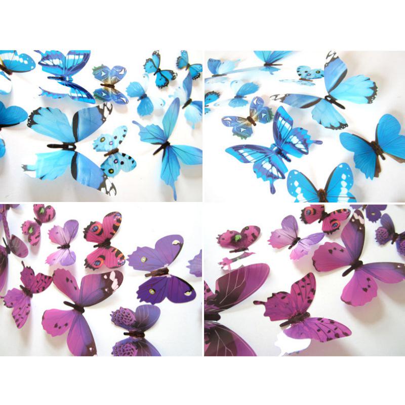 12Pcs 3D Butterfly Wall Stickers Home Decorations