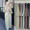 Loriya2024 Elegant Plus Size Casual Loose Solid Color Dress - Dubai & Turkey Style