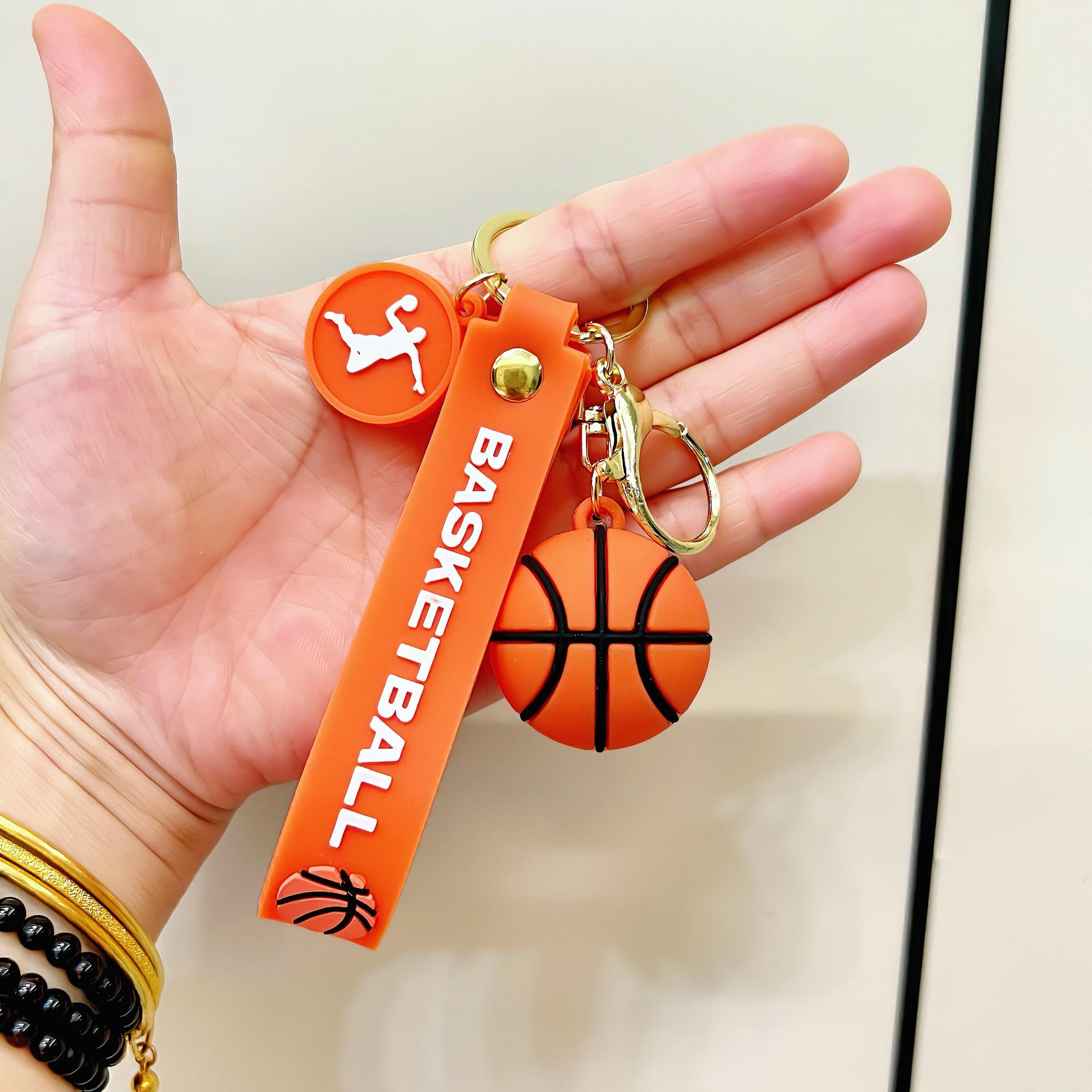 3D Cartoon World Cup Basketball Keychain Pendant - Sports Backpack Charm & Car Keychain Gift